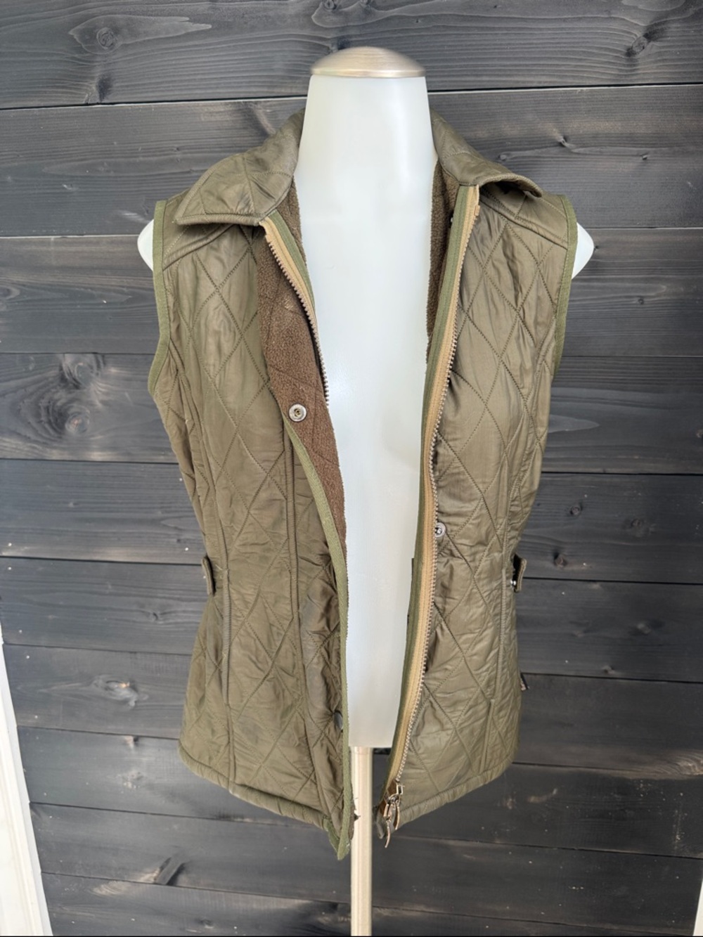 Barbour‎ Quilted Olive Green Bedale Sport Gilet Women's Vest
